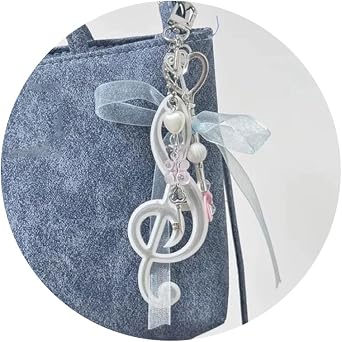 PLwelth Music Note Keychain for Women Bag Charms for Purse Handbags Backpack Tote Bags Car Keys Cute Bow Bear Charm Accessories Keyring Aesthetic Musical Symbol Keychain Personalized Music Lover Gifts