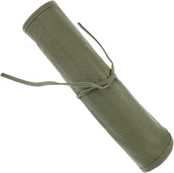 Paint Brush Holder - 24 Slot Artist Paint Brushes Case - Natural Canvas Rollup - Paintbrush Protection (Canvas Paintbrush Holder, 24 Slots,Army Green)