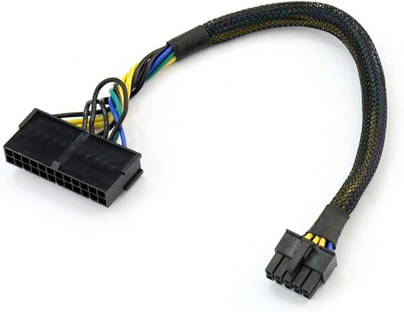 AYA 12-Inch 24-Pin Female to 10-Pin Male ATX Main PSU Power Supply Converter Adapter 18AWG