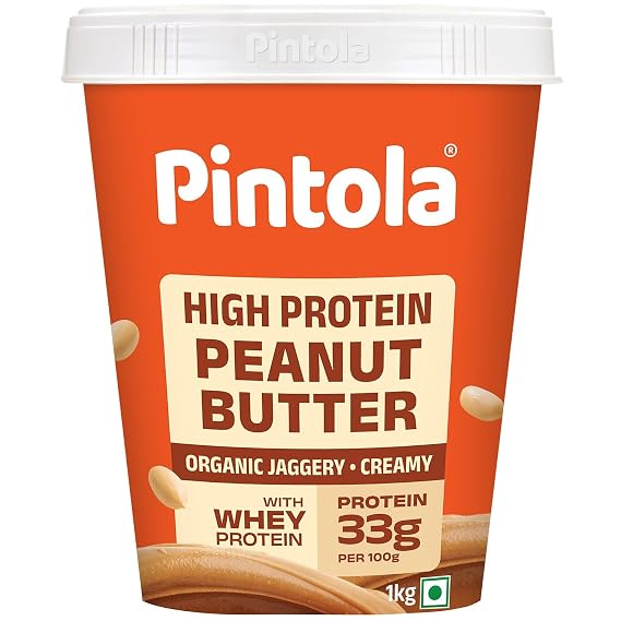 Pintola HIGH Protein Peanut Butter (ORGANIC JAGGERY) (Creamy, 1kg)