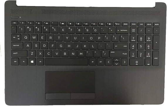 Replacement for HP 15-DA 15-DB 15-DR 15-DA0053WM 15-DA0012DX 15-DA0073WM Trackpad AHS US 15.6" Laptop Upper Case Palmrest Non-Backlit Keyboard Touchpad Assembly Part L20386-001 AP29M000A00 Gray