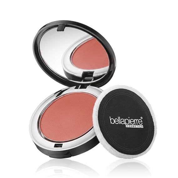 bellapierre Compact Mineral Blush | Warm Dewy Glow | Non-Toxic and Paraben Free | Suitable for All Skin Types | Compact Case - 0.35-Ounce Amaretto