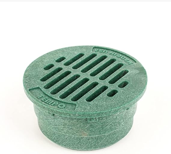 Premium USA Made 3" Inch Outdoor Round Flat Drain Grate Cover - Fits All 3" Inch Sewer & Drain Pipe/Fittings, Also Fits Triple Wall Pipe & Corrugated Pipe 3" NOT for Standard PVC (Green)