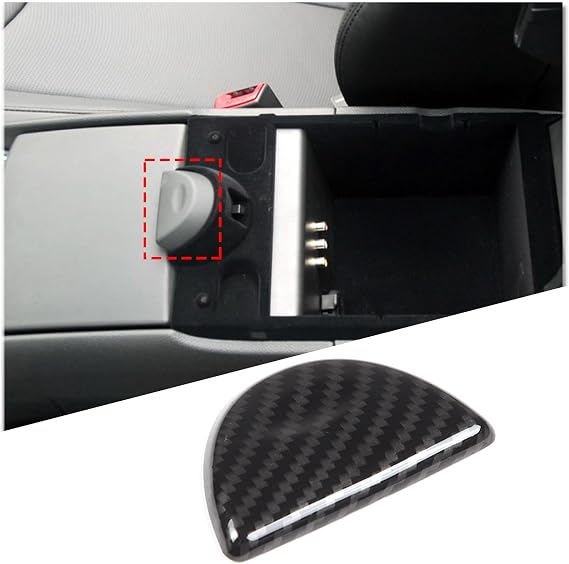 Center Console Armrest Storage Box Release Button Switch Protective Cover Trim Compatible with Infiniti G37 2008-2013, ABS Armrest Box Handle Bowl Cover Trim Accessories (Carbon Fiber Pattern)