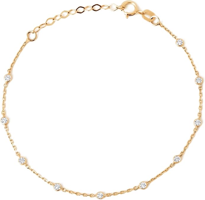 0.10 ct. t.w. Diamond Bezel-Set Station Bracelet