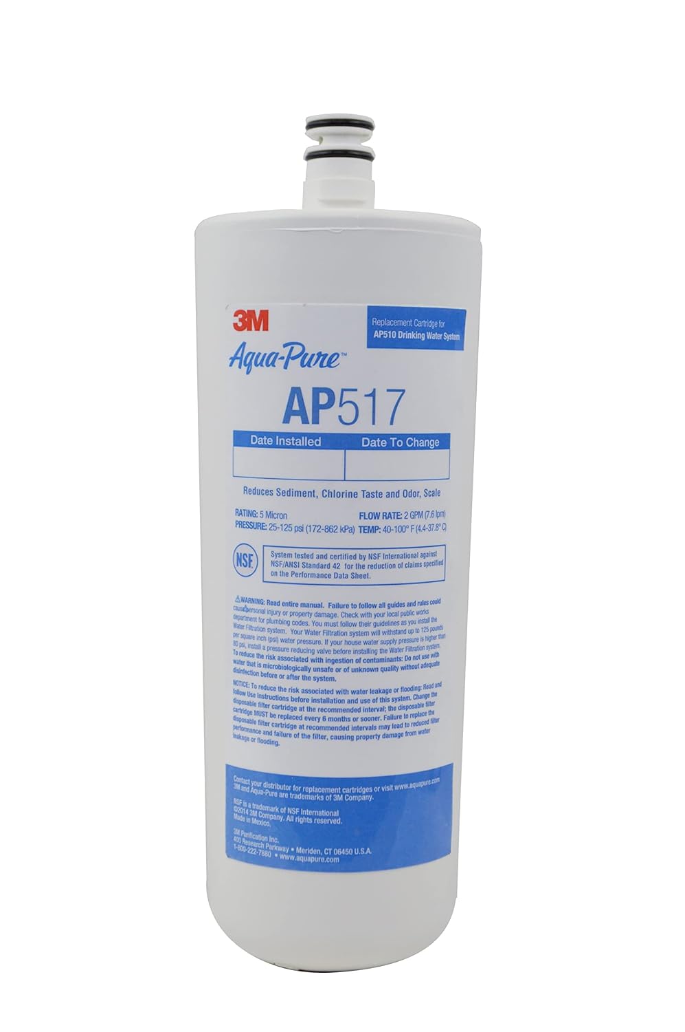 3M Aqua-Pure AP517 Under Sink Replacement Filter Cartridge