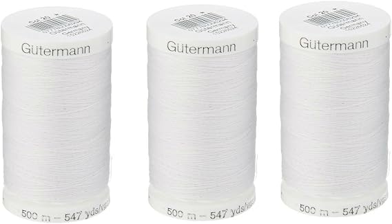 Sew-All, All PurposeThread 547 Yards-Black GUTERMANN Thread 3 pack (White)