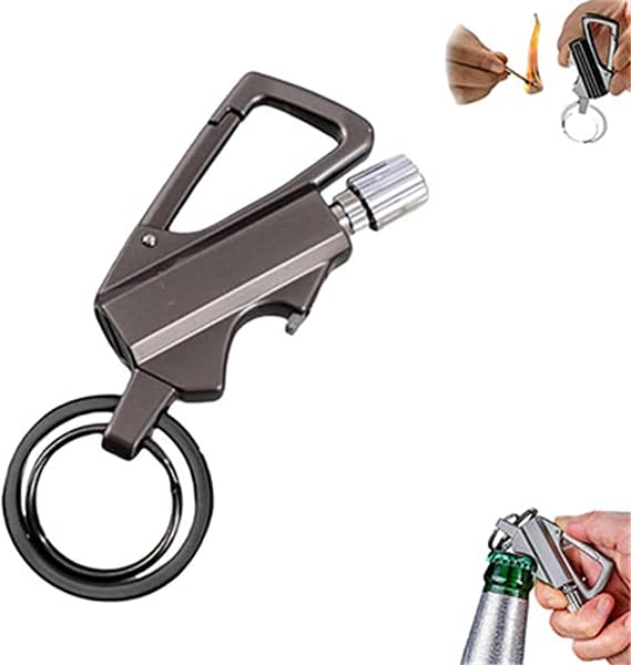3-in-1 All-Metal Multi-Functional Tool Keychain, Permanent Match Infinity Lighter with Multitool Keychain Bottle Opener, Ultifunctional Adventure Lighter for Outdoor