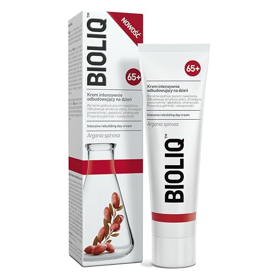 Bioliq - 65+ Intensive Rebuilding Day Cream - 50ml | Hyaluronic Acid, Argan Oil, Helps Improve Elasticity, Supports Skin Nourishment, Designed For Mature Skin