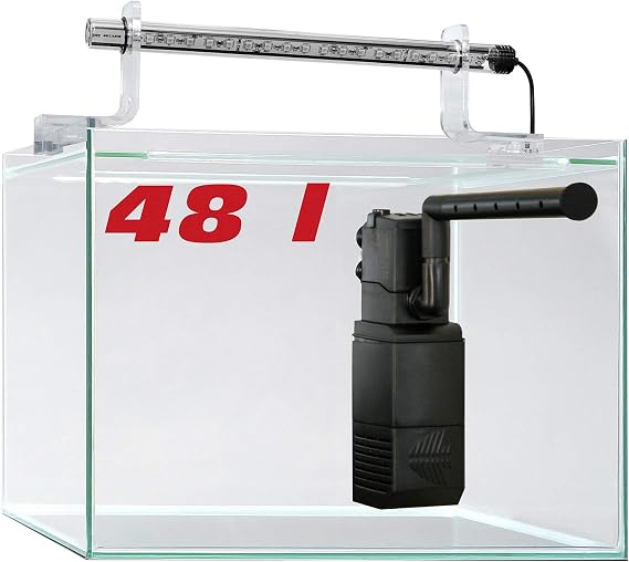 sera Scaper Cube 48 l başlangıç seti, modern nano akvaryum (48 l) LED aydınlatmalı ve filtreli