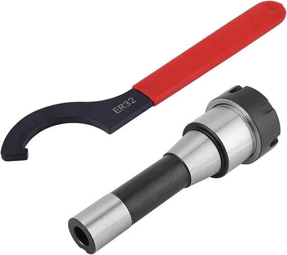 Accuracy R8-ER32 Collet Set and Hook Castle Nut Wrench, Collet Chuck Holder Milling Cutter Tool for Reinforcing Milling Machine Parts