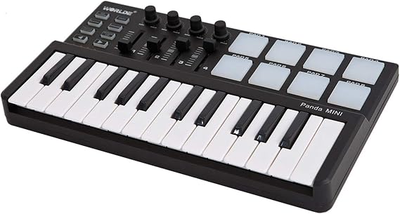 25-Key MIDI Keyboard & Drum Pads with USB Audio Interface