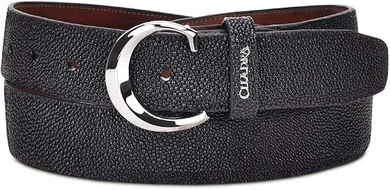 Cuadra Men's Dress Belt in Genuine Stingray Leather Black