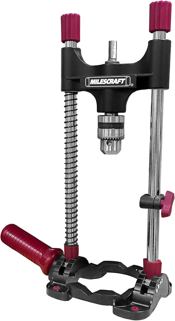 Milescraft 1318 DrillMate Portable Drillling Guide Precision Drilling Jig Attachment for Drilling Angled or Straight Holes, Adjustable Drill Guide Attachment, Portable Drill Press with 38 Chuck