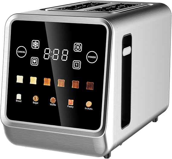 Touch Screen Toaster, 2-Slice, 1.5" Wide Slots for Bagels and Thick Bread