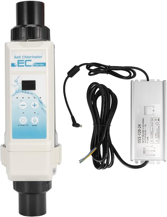 Salt Chlorine Generator, Electrolytic Salt Chlorination Equipment, Swimming Pool Electrolytic Salt Sterilizer, Salt Water Chlorinator, 8g/h 12g/h 16g/h 20g/h,EC-12