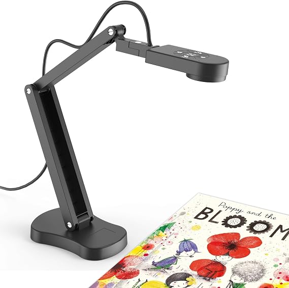 4K Document Camera for Teachers, 8MP Doc Camera & Webcam & Visualizer with AF, Mic & LED Light, Fold, A3, Image Flip for Classroom & Distance Learning for Zoom, OBS, Mac, Windows, Chromebook
