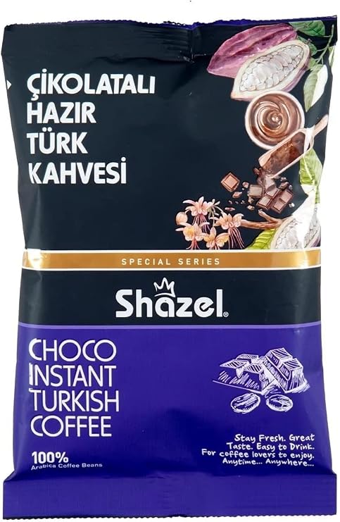Shazel Chocolate Instant Turkish Coffee - 100gr. (100g X 10 Pieces)