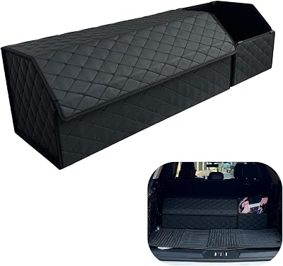 Car Trunk Organizer For Acura RLX - Custom Fit, Categorized Storage,Large Space Outdoor Trunk Organizer with Leather, Hook and Loop Fastener,4-Layer Cover, For Acura RLX 2014-2017