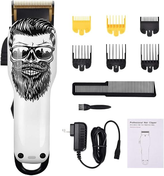 Hair Clippers for Men Professional Cordless Mens Beard Trimmer Barbers Rechargeable Hair Cutting Grooming Kit Set for Adults & Kids