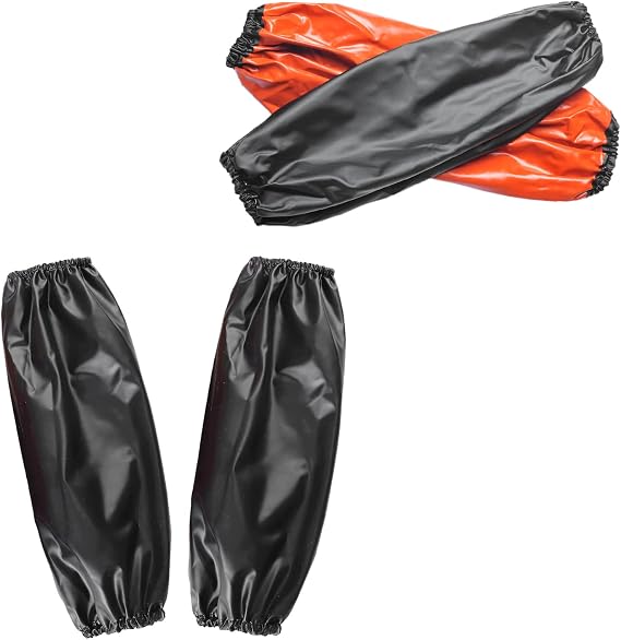 Yzurbu 2 Pairs PVC Arm Sleeves Covers, Waterproof Oilproof Sleeves Protector, Protective Arm Oversleeves with Elastic Cuffs