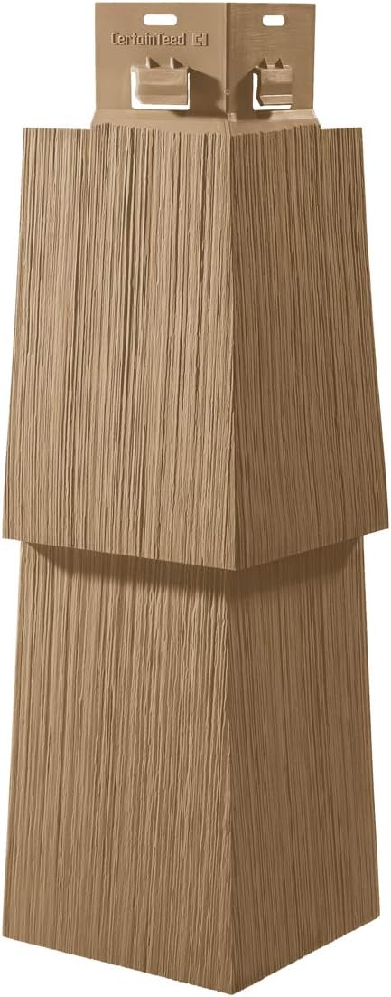 Cedar Impressions Double 7in. Staggered Perfection Shingle Corner (Carton of 20) Buckskin