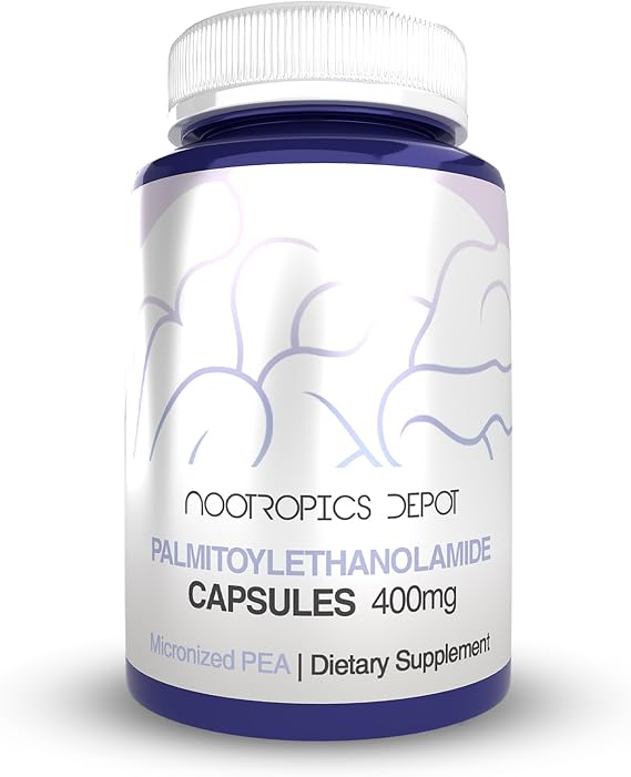 Nootropics Depot Palmitoylethanolamide (Pea) 400mg Capsules | Micronized Pea | Joint, Nerve, Cellular Support | Daily Comfort | High Purity | Supplement for Women and Men | 30ct