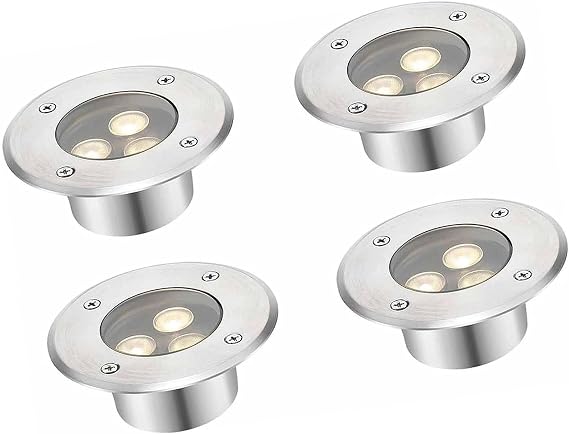 4PCS 照明 水中ランプ - 屋外用LED埋め込みライト - 超薄型RGB噴水景観照明、IP68防水丸型埋め込みスポットライト、水中池装飾照明Blue,AC 24V-3W