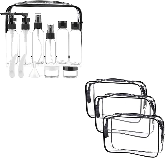 Cosywell Travel Size Bottles for Toiletries Toiletry Bottles Clear Toiletry Bag Quart Size Bag