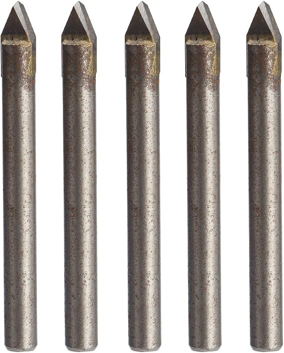 HUHAO 5PCS 6mm Shank Letter Engraving Carving V Bit 45 Degree Carbide CNC Router bits for Stone Tile