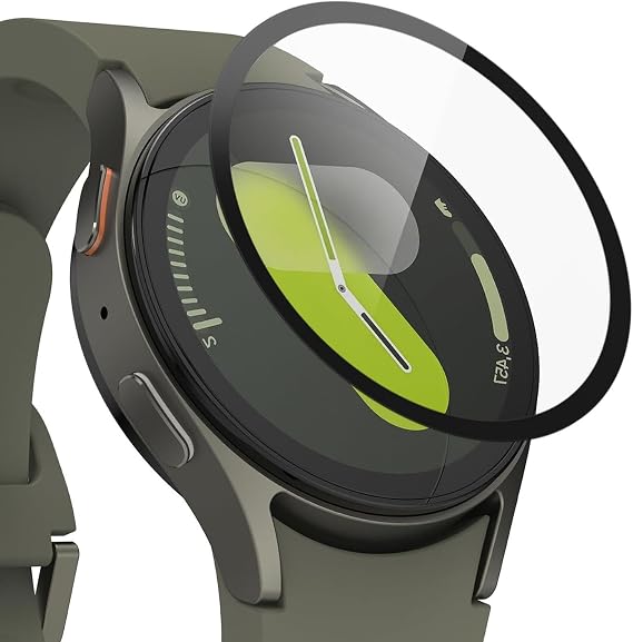 Microsonic Samsung Galaxy Watch 7 44mm Full Covering Nano Glass Screen Protector Black [Screen Protector Compatible with Galaxy Watch 7 44mm - Black]