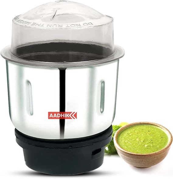 Mixer Jar 400 ml Chutney Jar, Quality Stainless Steel Blades, Suitable for All mixer Grinder With 4 Teeth Lock- Pack Of 1, Silver
