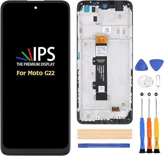 for Motorola Moto G22 Screen Replacement Touch Screen Digitizer,for Moto XT2231-2 LCD Display with Frame Full Assembly Repair Kits,with Tools