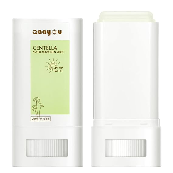 Sunscreen Stick SPF PA50++++ Centella Sunscreen Korean Sunscreen Stick Soothing Moisture Matte Sun Stick for Face & Body Non Greasy, No White Cast