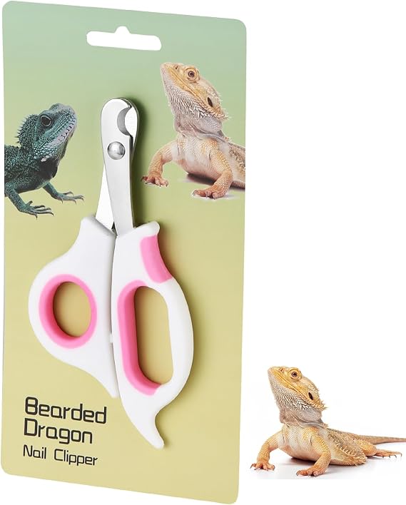 Bearded Dragon Nail Clippers with Precise Angled Edges | Stainless Steel Bearded Dragon Toe Nail Clippers (Pinky White)