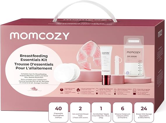 Momcozy 73PC Breastfeeding Essentials Kit,New Moms Postpartum Essentials