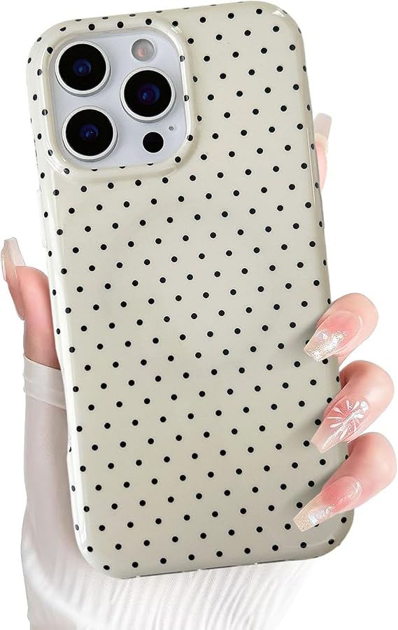EYZUTAK Magnetic for iPhone 16 Pro Max Case, Fashion Cute Polka Dot, Yellow