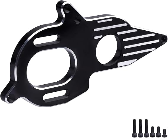 Aluminum Adjustable Motor Mount Plate Adapter for 1/10 Arrma Granite Mega Typhon Big Rock Senton 3S & Kraton Outcast 4S (Black)