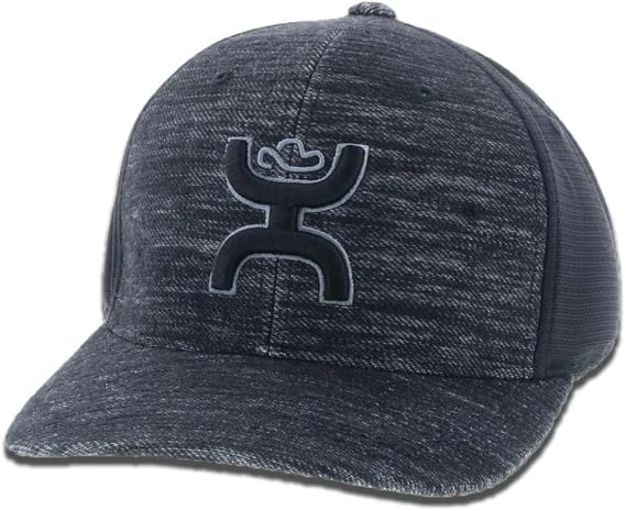 HOOEY Ash Flexfit Fitted Hat Mid Profile 6-Panel Stretch Fit Everyday Casual Comfort Fitted Cap for Men and Women