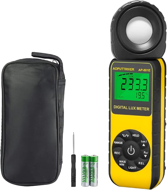 Digital Light Meter Lux/Foot Candles Meter 0.1~300,000 Lux 270 Rotatable