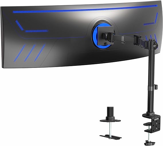 VIVO Black Single Monitor Desk Mount, Up to 49 in Ultrawides, STAND-V100M