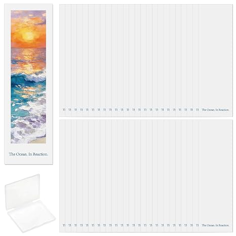 50pcs Perfume Tester Strips Ocean Pattern Water-Sensitive Paper Reusable Fragrance Test Strips for Cologne Aromatherapy Essential Oils Scent Testing
