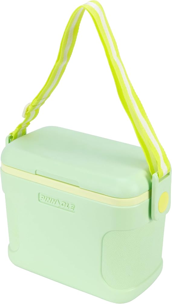Pinnacle 8.5Qt Mini Cooler 14 x 7.6 x 10.6In Ice Box with Smart Divider, Locking Lid, Adjustable Shoulder Strap Insulated Picnic Basket Beach Cooler Bag 36- Hour Ice Retention Stylish Colors