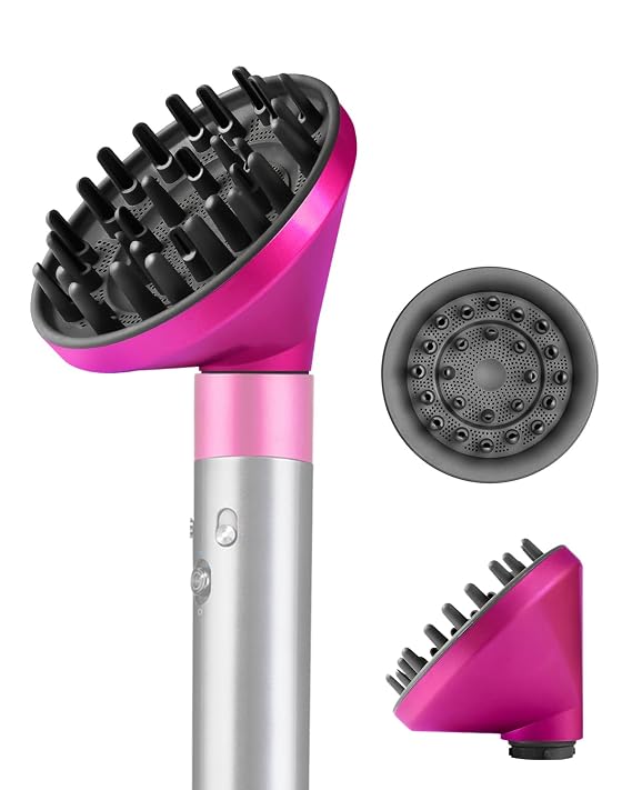 Diffuser attachment compatible with Dyson Airwrap Multi-Styler, Fast Drying, Volumizing, match HS01 HS05 i.d. Fuchsia