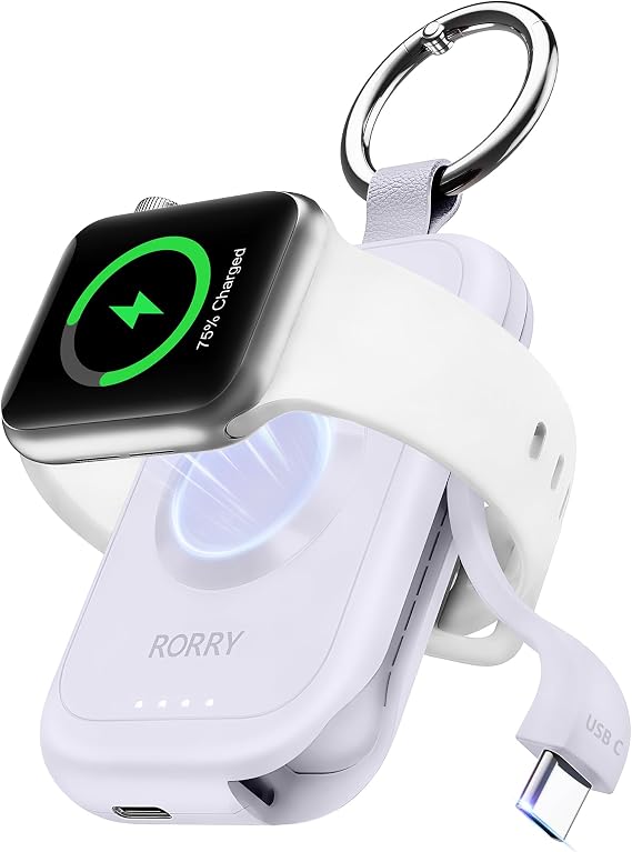 RORRY CharmGo for Apple Watch Charger, 2500mAh Portable Charger for iWatch