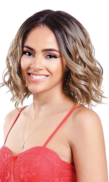 Diana Bohemian Wig Pure Natural Lace Wig Medium Wavy Bob - LW NAOMI (TT1B/OR.GOLD)