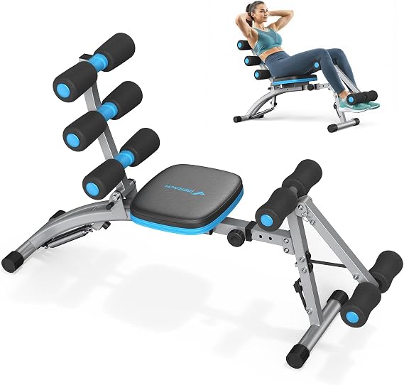 MERACH Ab Machine, Adjustable Ab Trainer, Sit Up Exercise Equipment 300LBS | Multi-Functional Adjustable Ab Workout Bench, Home Gym Equipment, Automatic Rebound, Core Ab Training