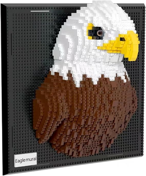 BDYDT Wall Art Eagle Building Blocks Set; a Wall Decor Set for Adults Who Love Creative Hobbies (1924 Pieces) Toys Gifts for Kid and Adult