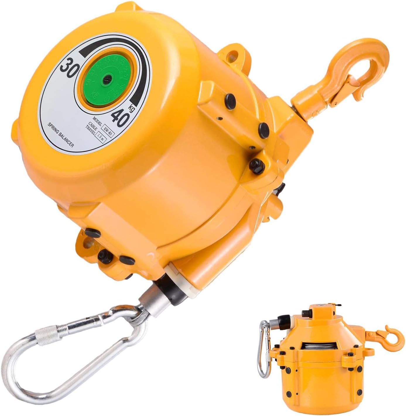 Retractable Spring Balancer,Heavy Duty Spring Balancer Cable Retractor - 30-40 Kg Ergonomic Spring Tool with Hook for Automotive Molds, Assembly, Parts Welding