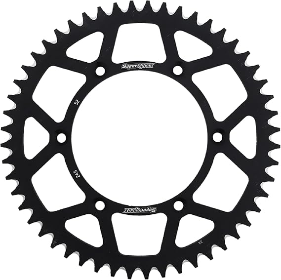Supersprox Alloy Sprocket Blk for Supersprox TTR 230 WR 250 F 1999-2022 | OEM replacement, fits WR 250 R Dual Sport, for powersports vehicles, RAL-245-52-BLK